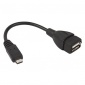 Кабель OTG Micro USB-USB (чёрный 14см) код 006222