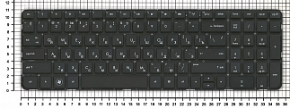 Клавиатура для ноутбука HP Pavilion dv6-7000 (639396-251, NSK-CK0UW) черная код 004066