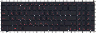Клавиатура для ноутбука Asus N56 N56V черная с красной подсветкой код mb058258