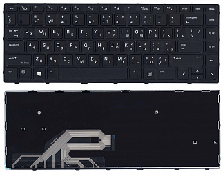 Клавиатура для ноутбука HP Probook 430 G5 440 G5 445 G5 черная, рамка черная код mb079324